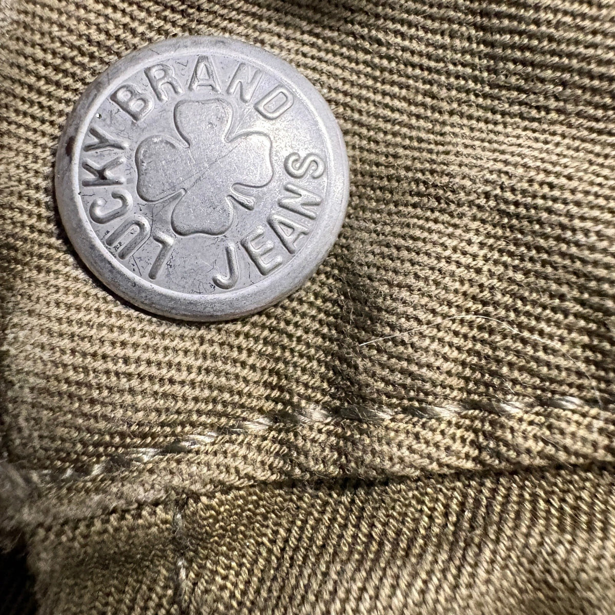 Lucky Brand Jeans Mens 30 Snapper Jean Green Olive Cotton Made in USA Pants