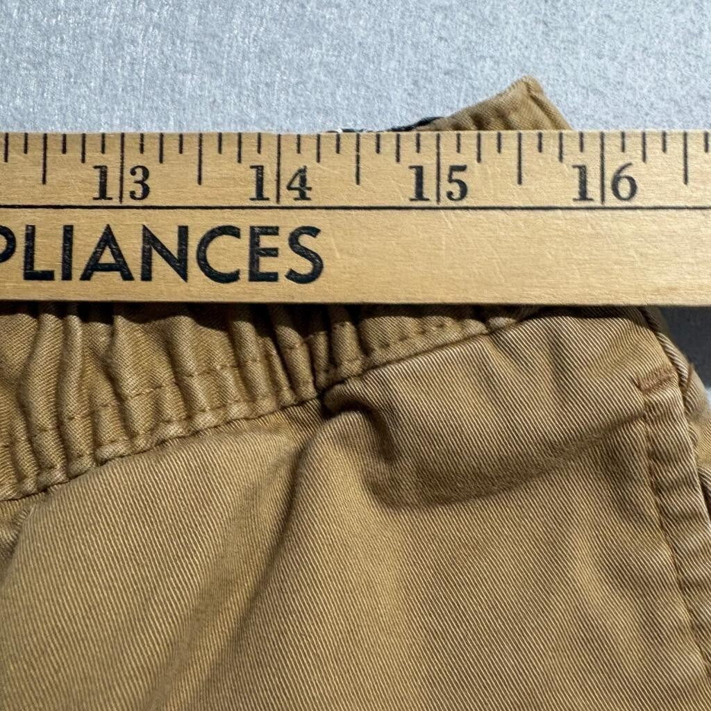 Amplify Mens Jogger Pants Medium Brown Khaki Cotton Blend Stretch Elastic Waist