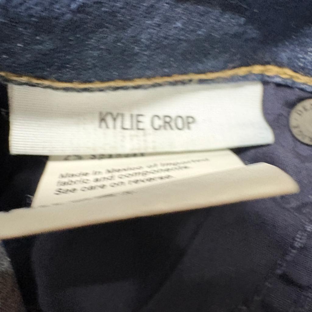 Paige Kylie Crop Jeans Womens 27 Dark Wash Stretch Denim Cropped Straight Blue