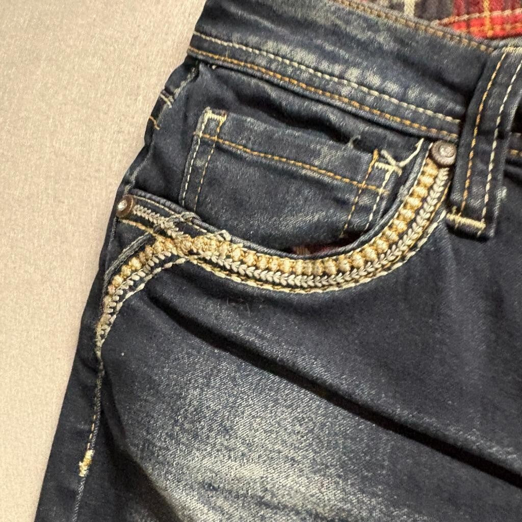Hydraulic Jeans Womens 13/14 Dark Wash Bootcut Embroidered Flap Pocket Stretch