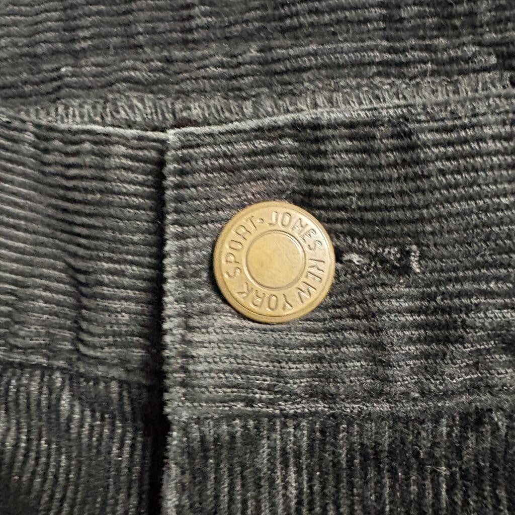 Jones New York Sport Corduroy Pants Womens Size 4 Black Stretch Straight Leg