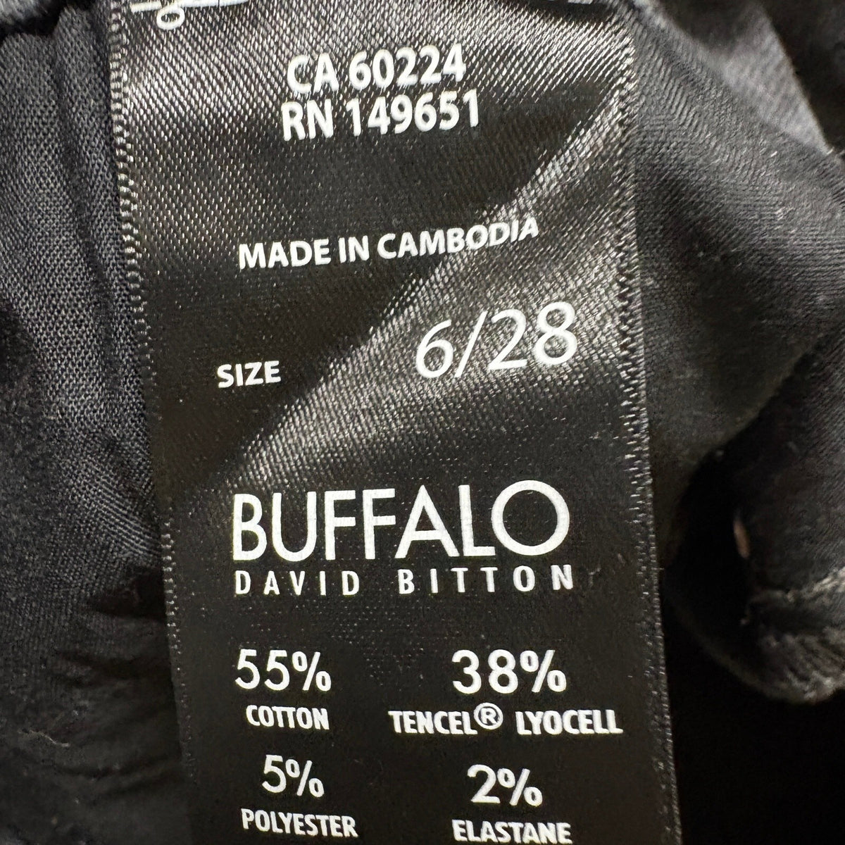 Buffalo David Bitton Hanna Jeans Womens Size 6/28 Black Animal Print High Rise