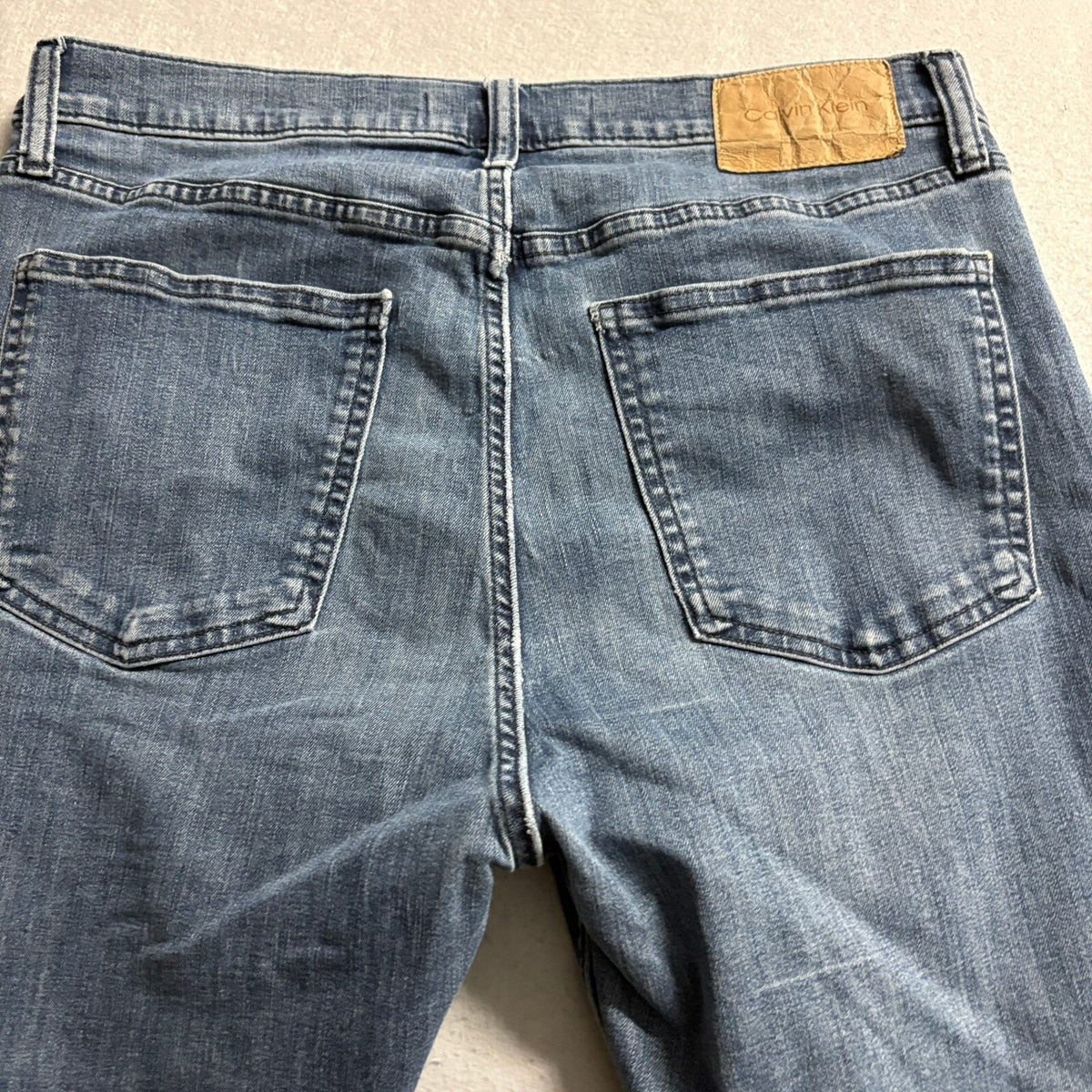 Calvin Klein Jeans Mens 34x30 Slim Straight Blue Stretch Denim Pants