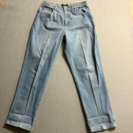 Vintage Bill Blass Stretch Jeans Womens Size 8 Short High Rise Straight Leg Blue