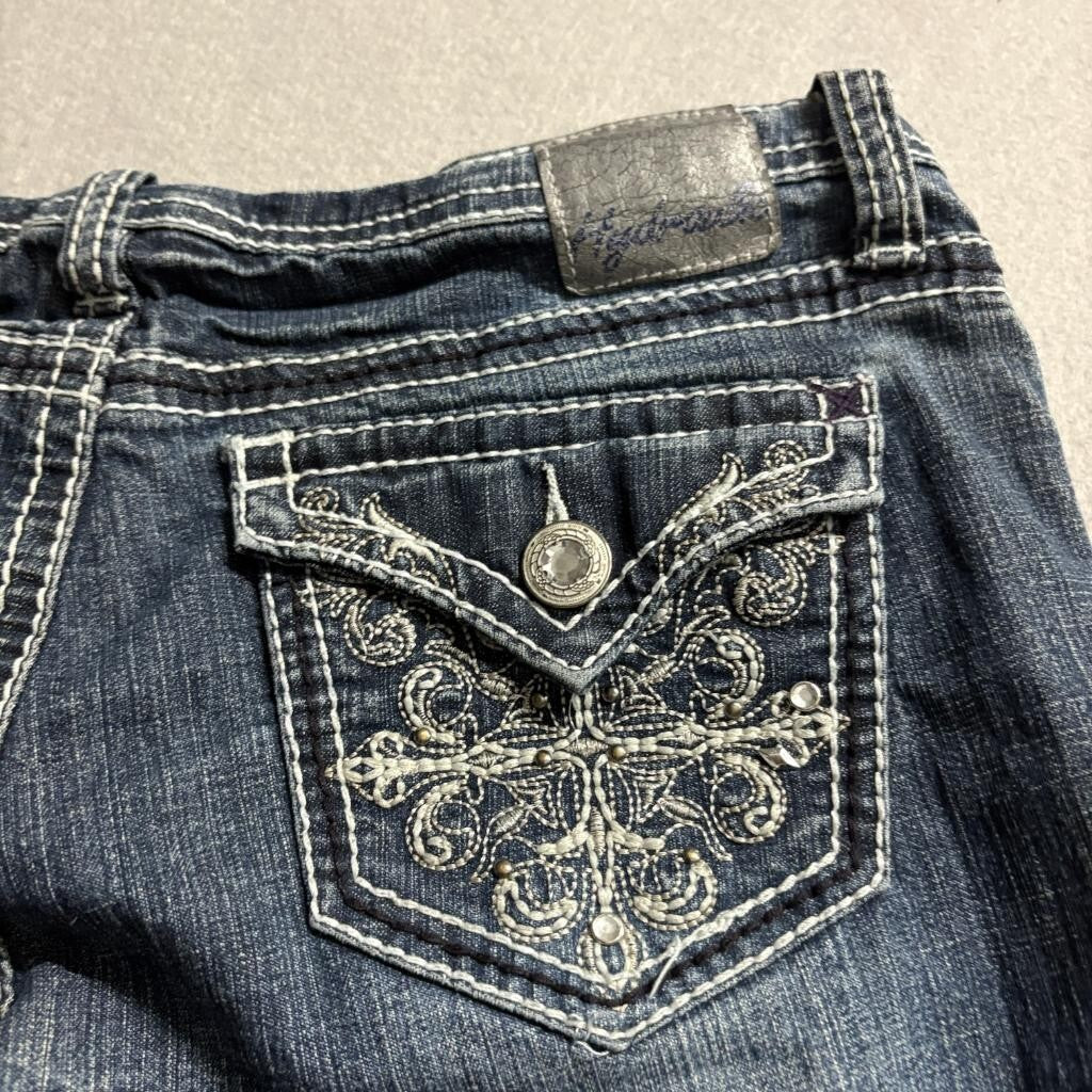 Hydraulic Bailey Super Skinny Jeans Womens Size 9/10 Distressed Thick Stitch