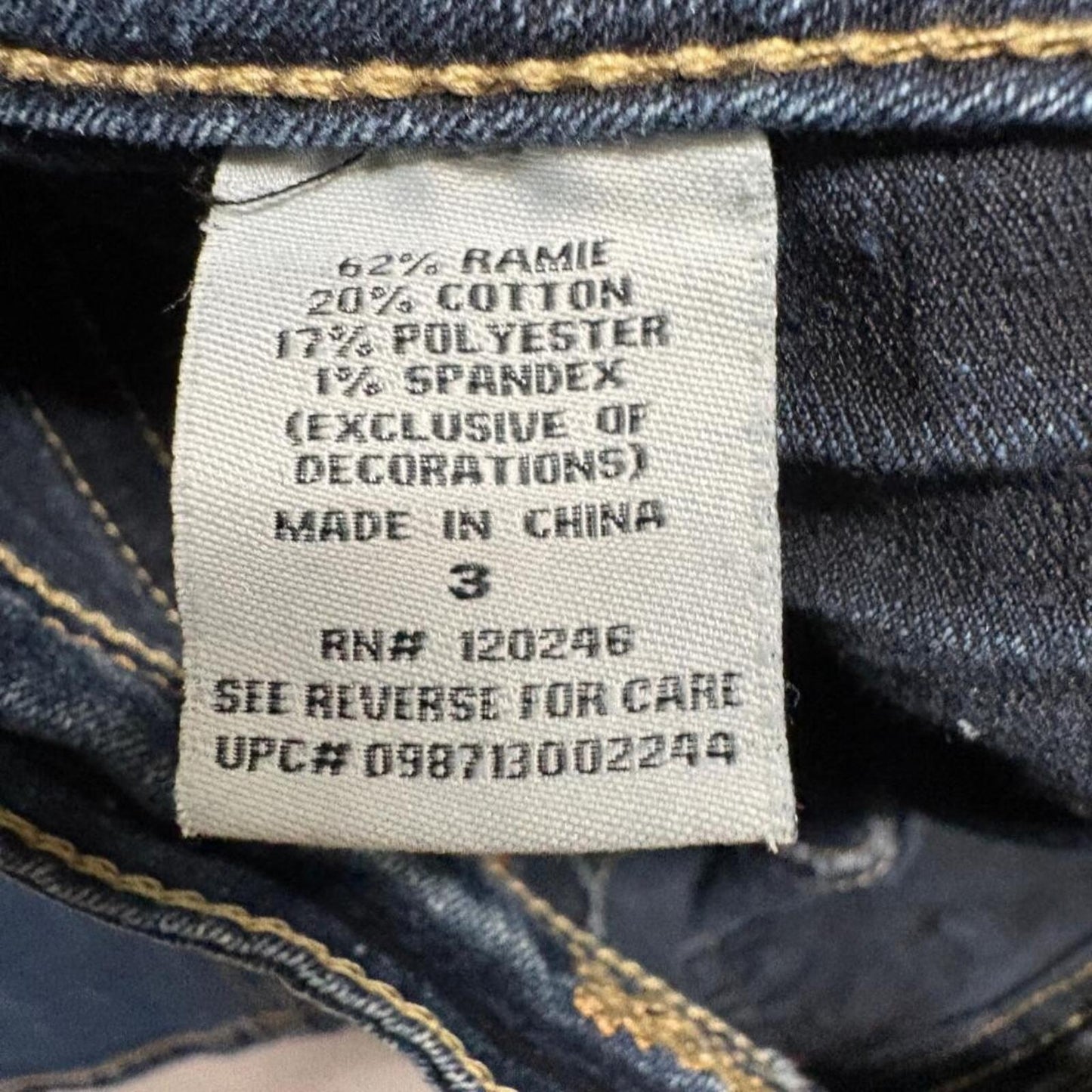 WallFlower Bootcut Jeans Womens Size 3 Blue Denim Embellished Flap Pocket