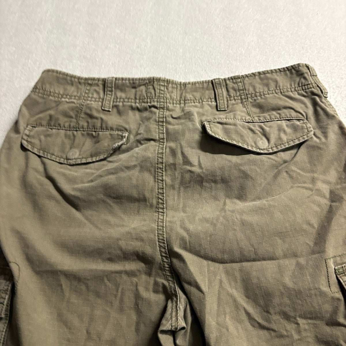 Mutual Weave Mens Cargo Pants Size 32x32 Green Olive Ripstop Relaxed Taper