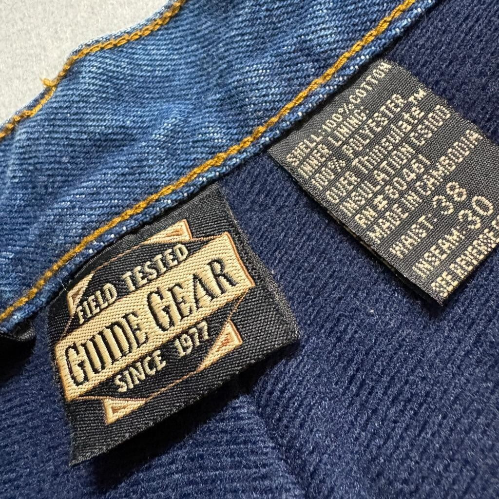 Guide Gear Thinsulate Lined Jeans Mens 38x30 Blue Denim Insulated Work Pants