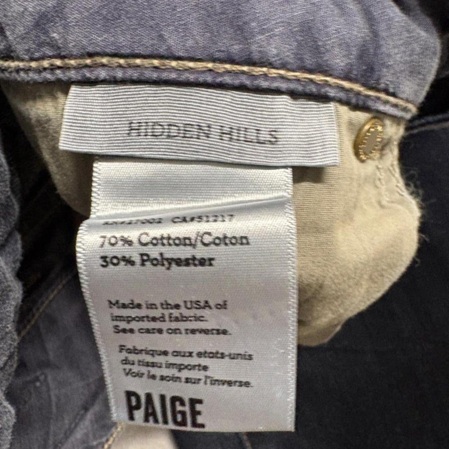 Paige Hidden Hills Bootcut Jeans Womens 26 Dark Wash Blue Denim Stretch