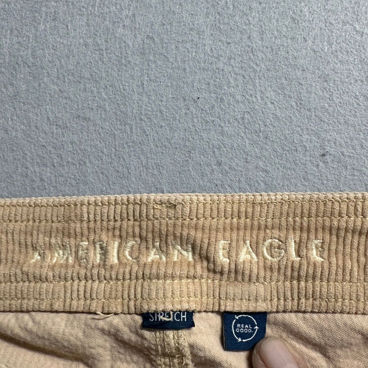 American Eagle Corduroy Cargo Pants Womens Size 0 Beige Tan Wide Leg Stretch