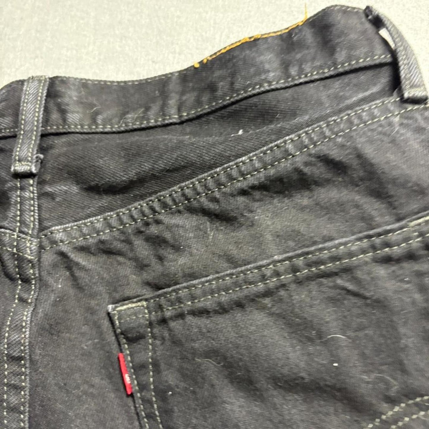 Levis 501 Original Fit Jeans Mens 32x29 Black Button Fly Denim Pants EG