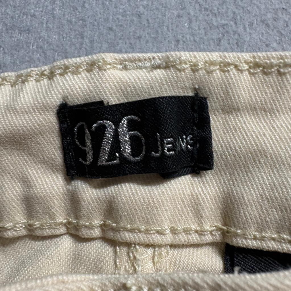 926 Jeans Womens Beige Cargo Pants Size 7 High Rise Wide Leg Utility Khaki