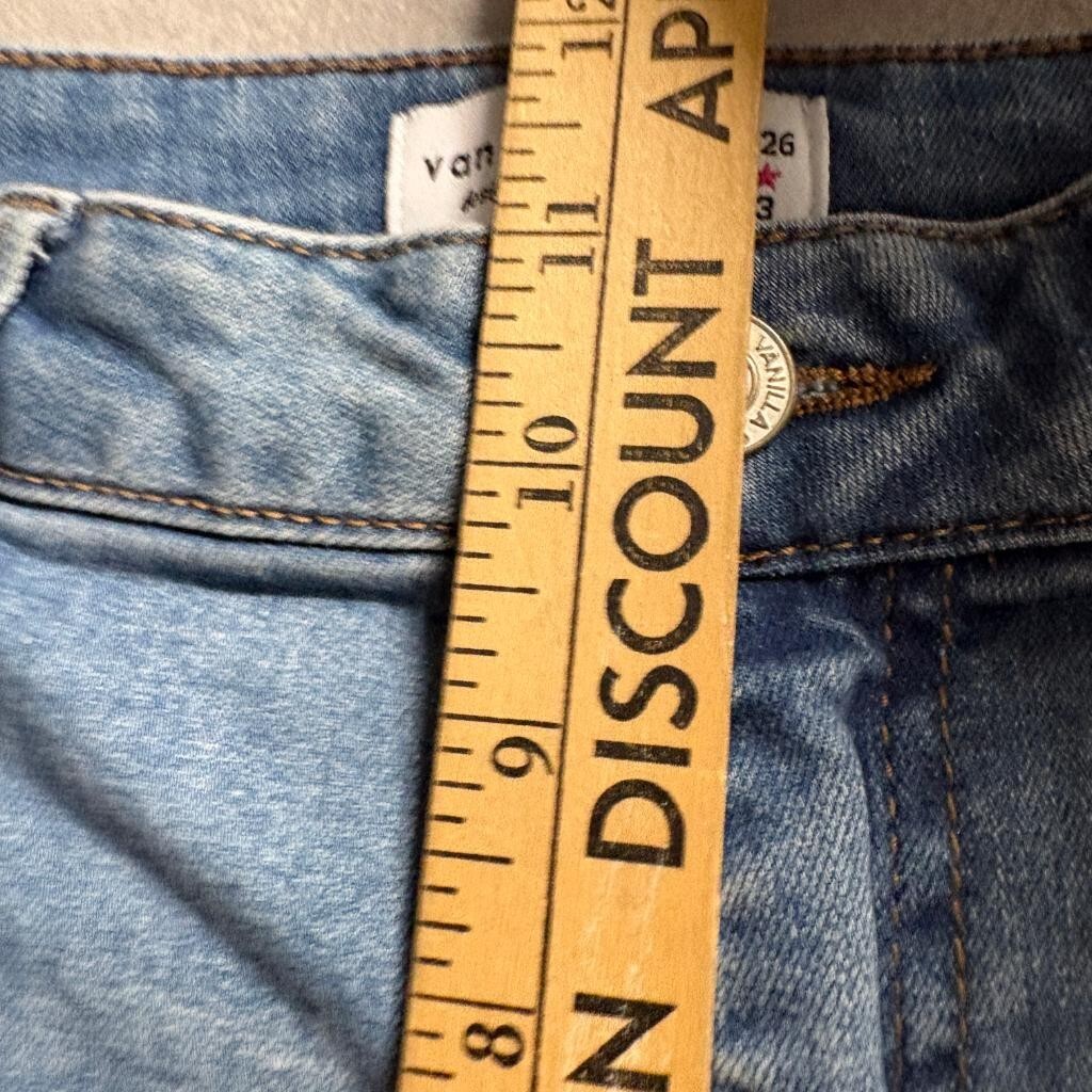 Vanilla Star Flare Jeans Womens Size 3 Blue Denim High Rise Front Seam Stretch
