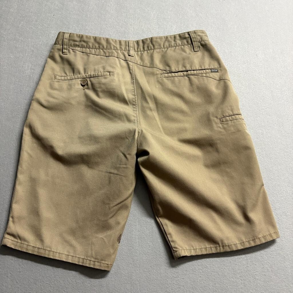Volcom Frickin Modern Chino Shorts Mens 32 Khaki Tan Stretch Skate Casual