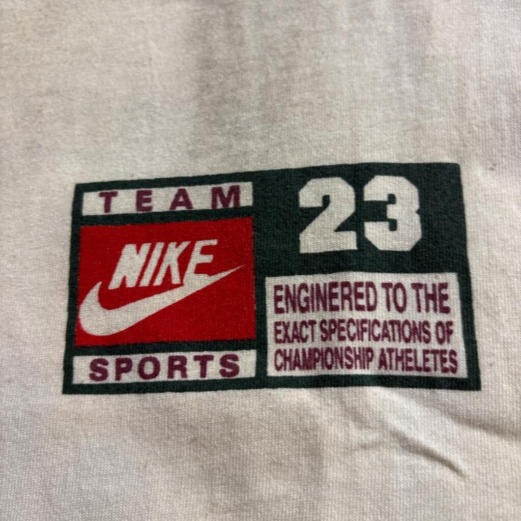 Vintage Nike Bootleg T Shirt Mens XL Cream Green Ringer Jordan Dream It Swoosh