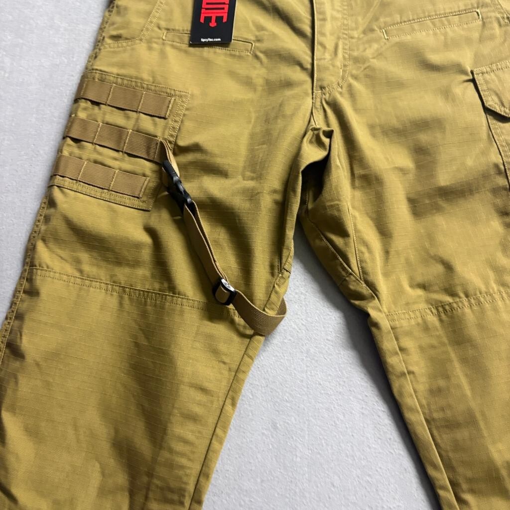 SpryTac Tactical Cargo Pants Mens 36x32 Coyote Brown Ripstop Military Utility