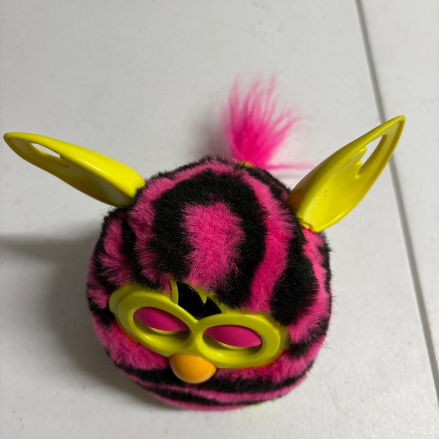 Hasbro Furby 2012 Pink and Black Stripes Punk Rock Interactive Toy A4337