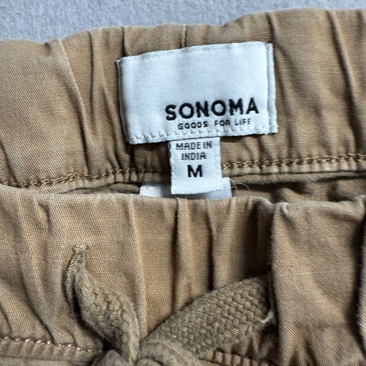 Sonoma Goods For Life Mens Cargo Jogger Pants Medium Brown Cotton Stretch