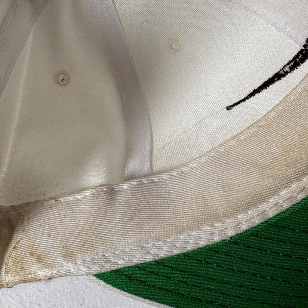 Vintage Nike Swoosh Snapback Hat White Green Under Brim Kee Ed Bangladesh Cap