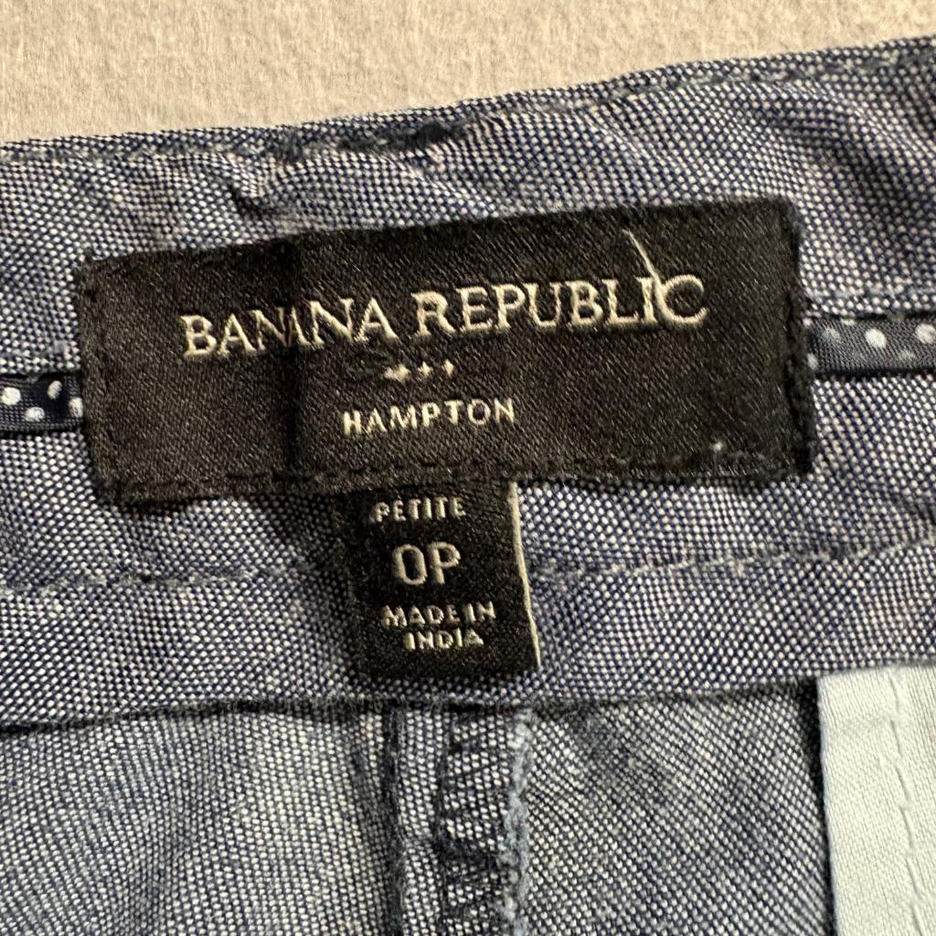 Banana Republic Hampton Jeans Womens 0P Blue Denim Stretch Cropped Petite