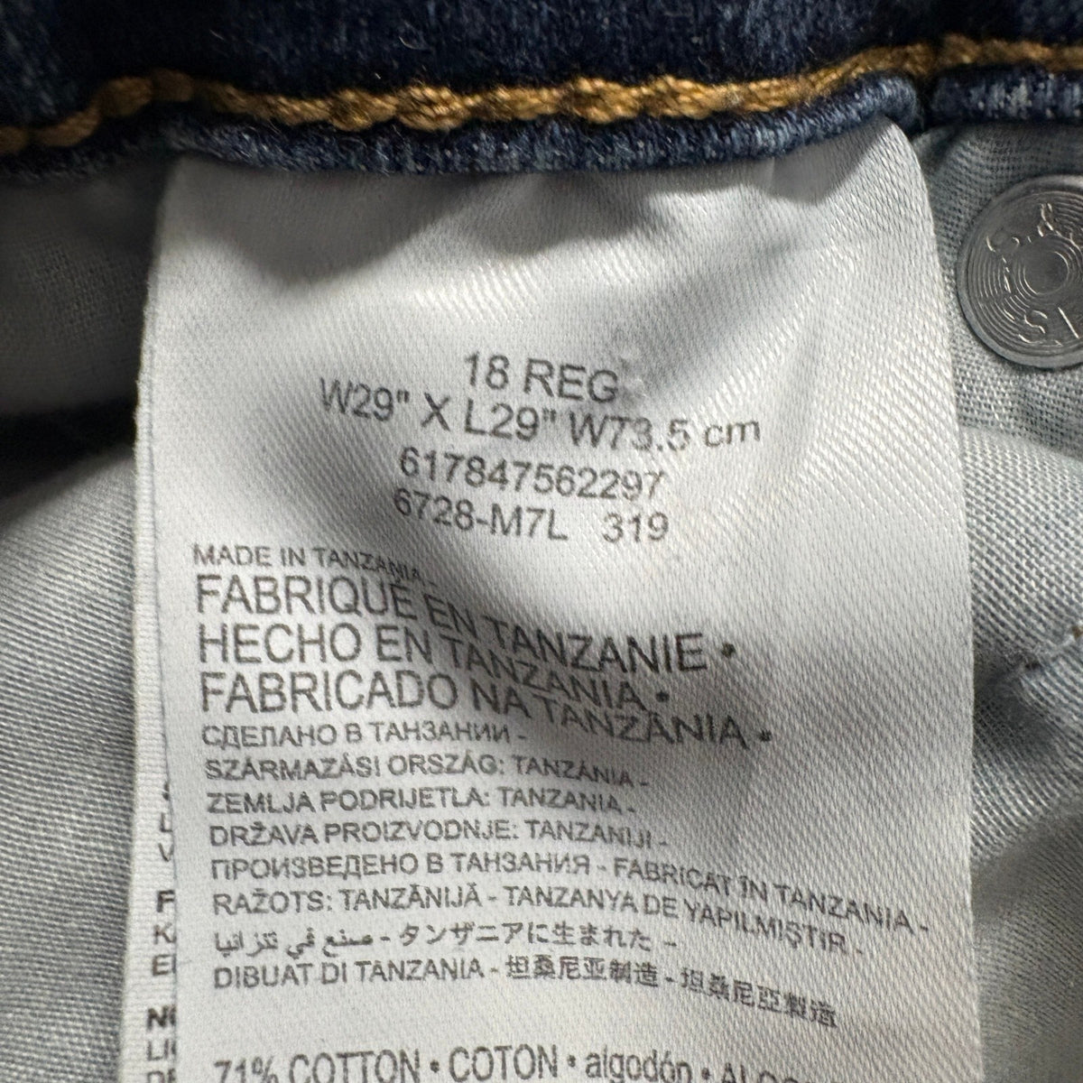 Levis 512 Slim Taper Jeans Boys Size 18 Reg Blue Denim Pants W29 x L29