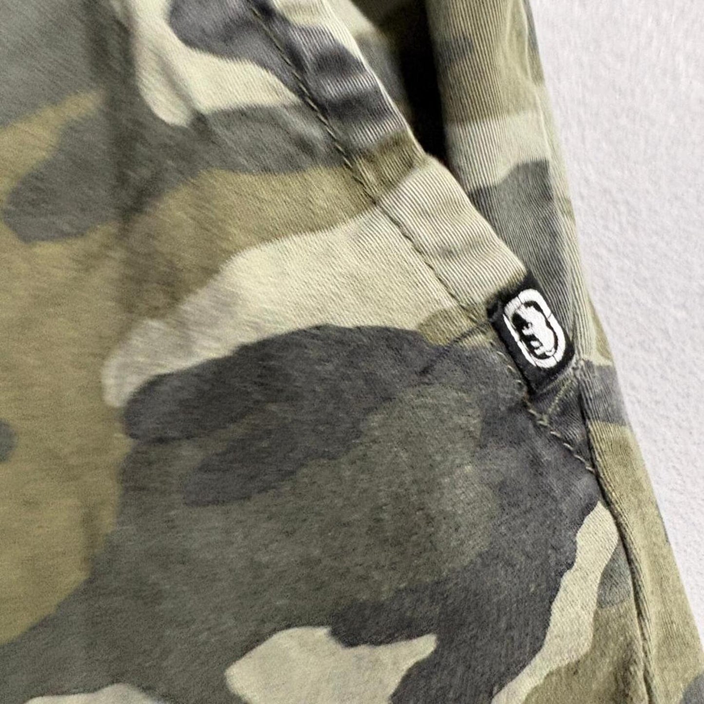 Ecko Unltd Mens Large Camo Jogger Pants Green Camouflage Elastic Waist Cotton
