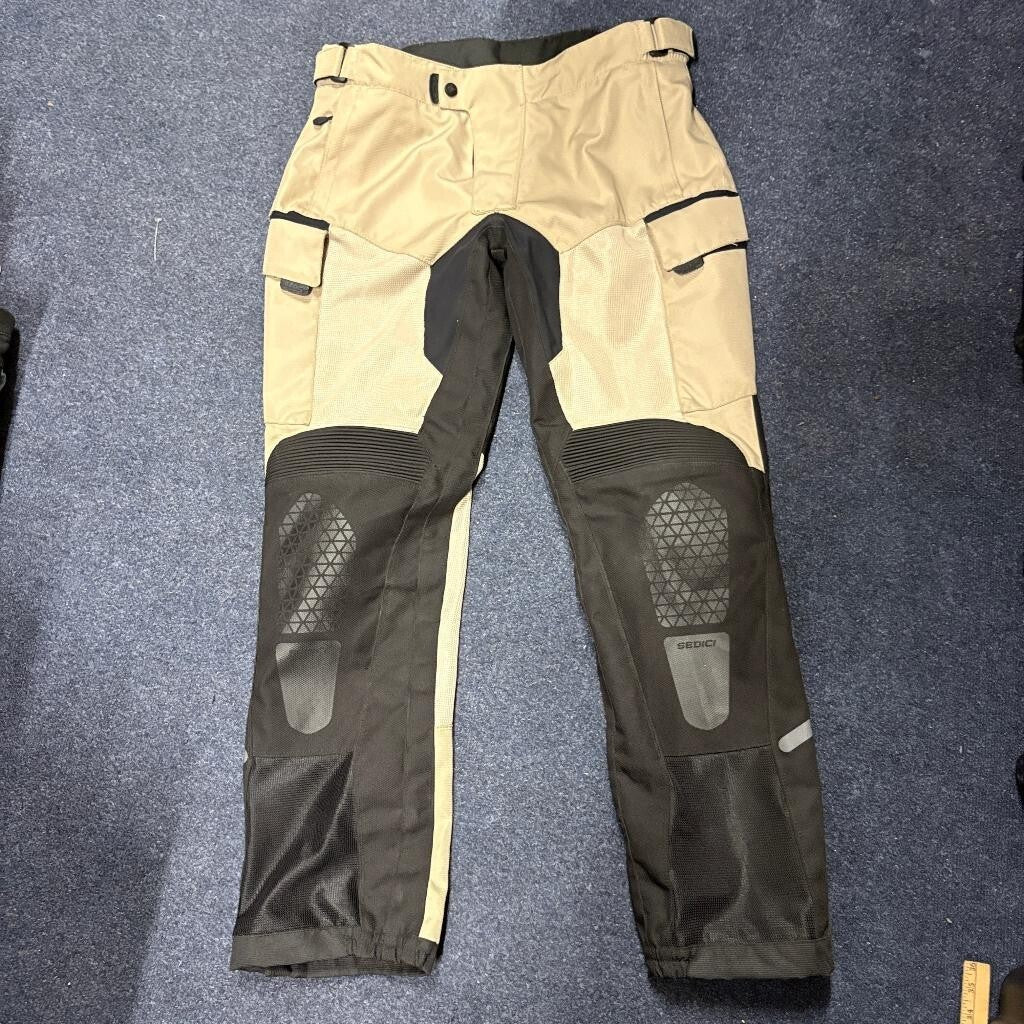 Sedici Motorcycle Riding Pants Mens XL Tan Black Mesh Armor Adventure Touring