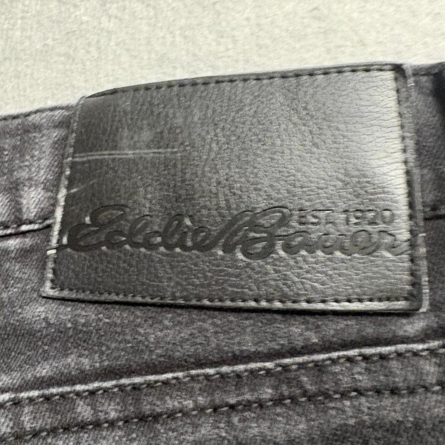 Eddie Bauer Flannel Lined Jeans Mens 34x32 Black Denim Straight Leg Stretch