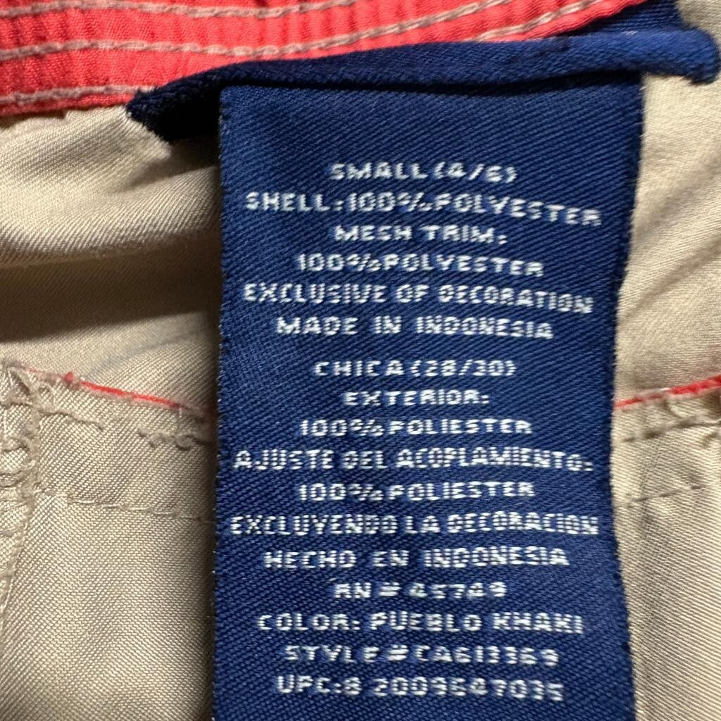 Catalina Mens Small Pueblo Khaki 3/4 Cargo Capri Board Shorts Drawstring