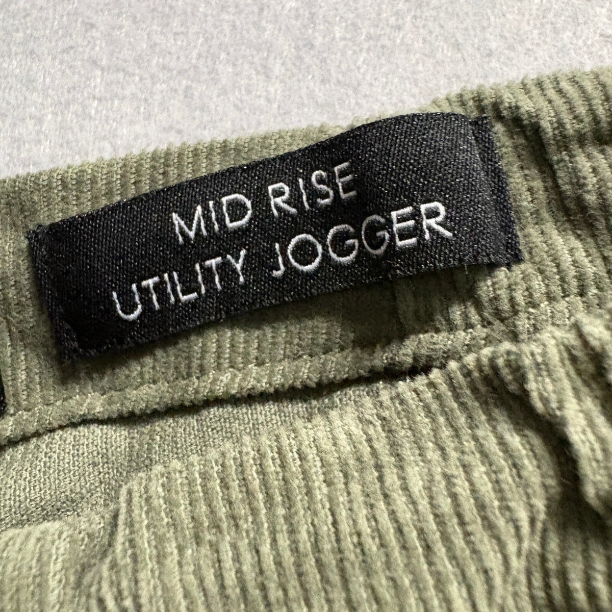 Girlish Olive Green Corduroy Mid Rise Utility Jogger Pants Womens Size XS