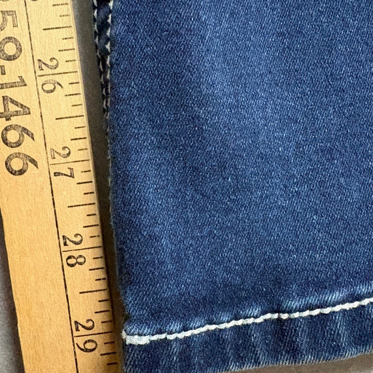 Bamboo Jeans Womens Size 15 Distressed Bootcut Flare Dark Wash Stretch Denim