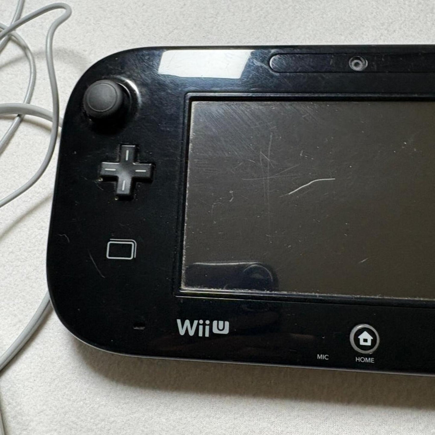 Nintendo Wii U GamePad Black Controller WUP-010 USA with Charger Cable