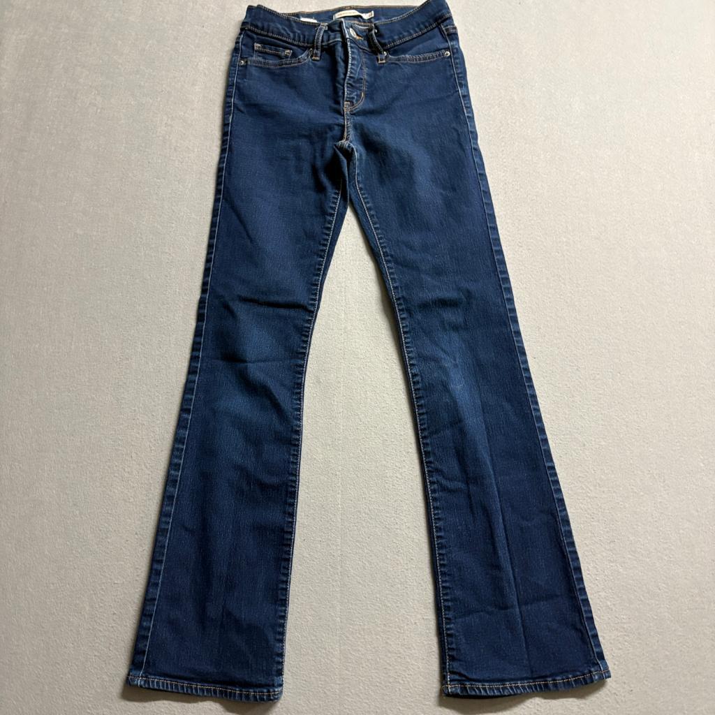 Levi's 315 Shaping Bootcut Jeans Womens 26 Blue Denim Stretch Dark Wash