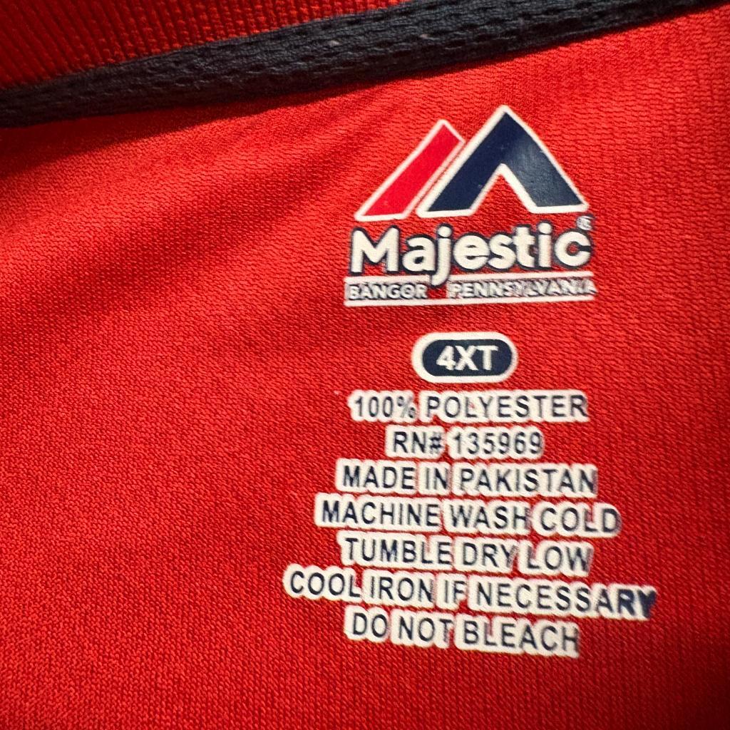 Los Angeles Angels Majestic Polo Shirt Mens 4XT Red Navy Blue MLB Embroidered
