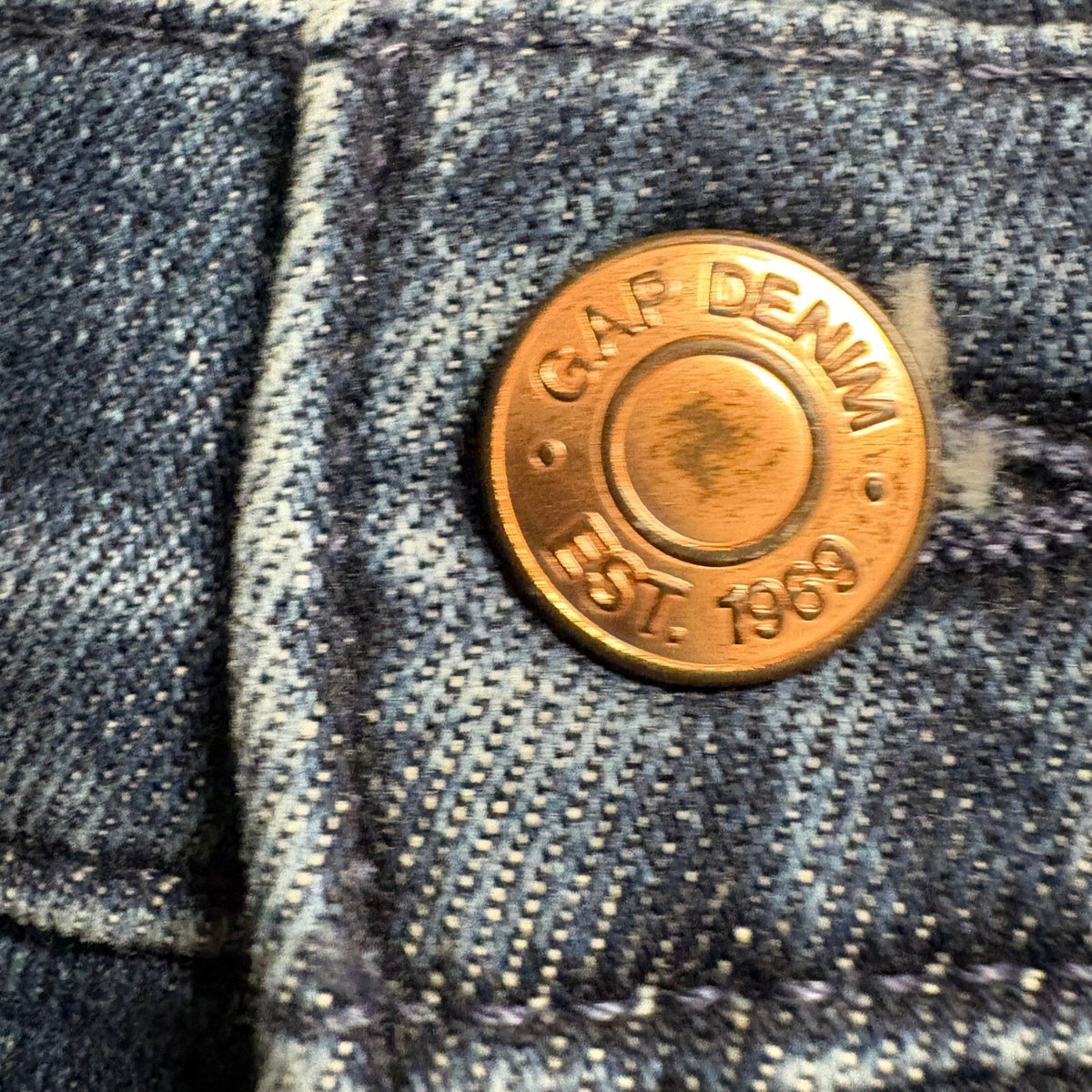 Gap 70s Flare High Rise Cargo Jeans Womens Size 32 14 Short Blue Stretch Denim