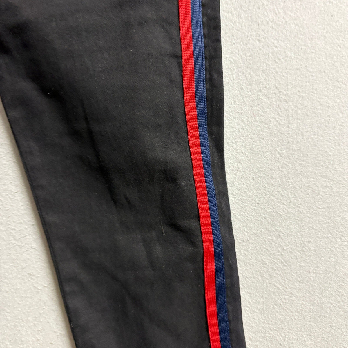 Denim Blvd Los Angeles Womens Jeans Size 11 Black Red Blue Side Stripe Raw Hem