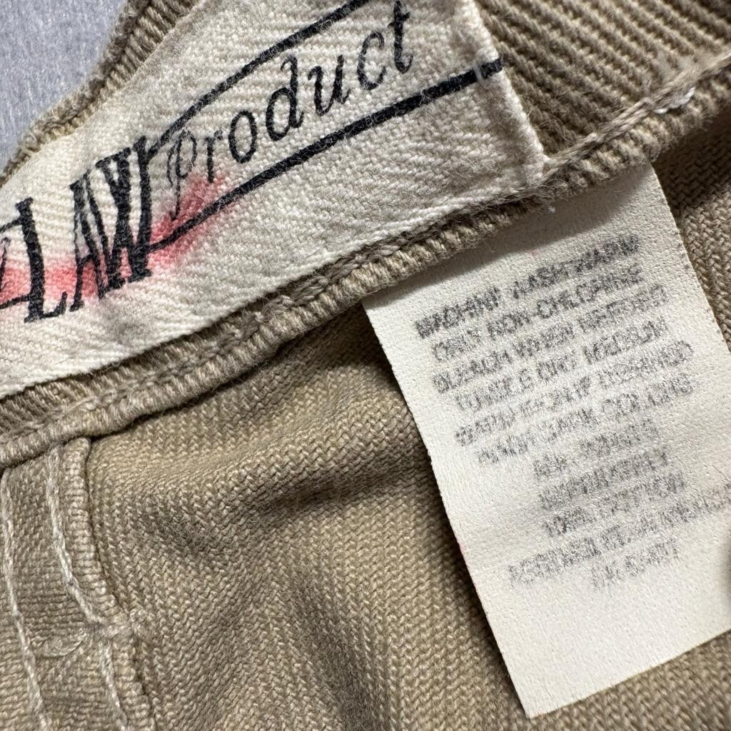 East Coast LAW Original Product Jeans Womens 38x32 Khaki Tan Denim Straight Leg