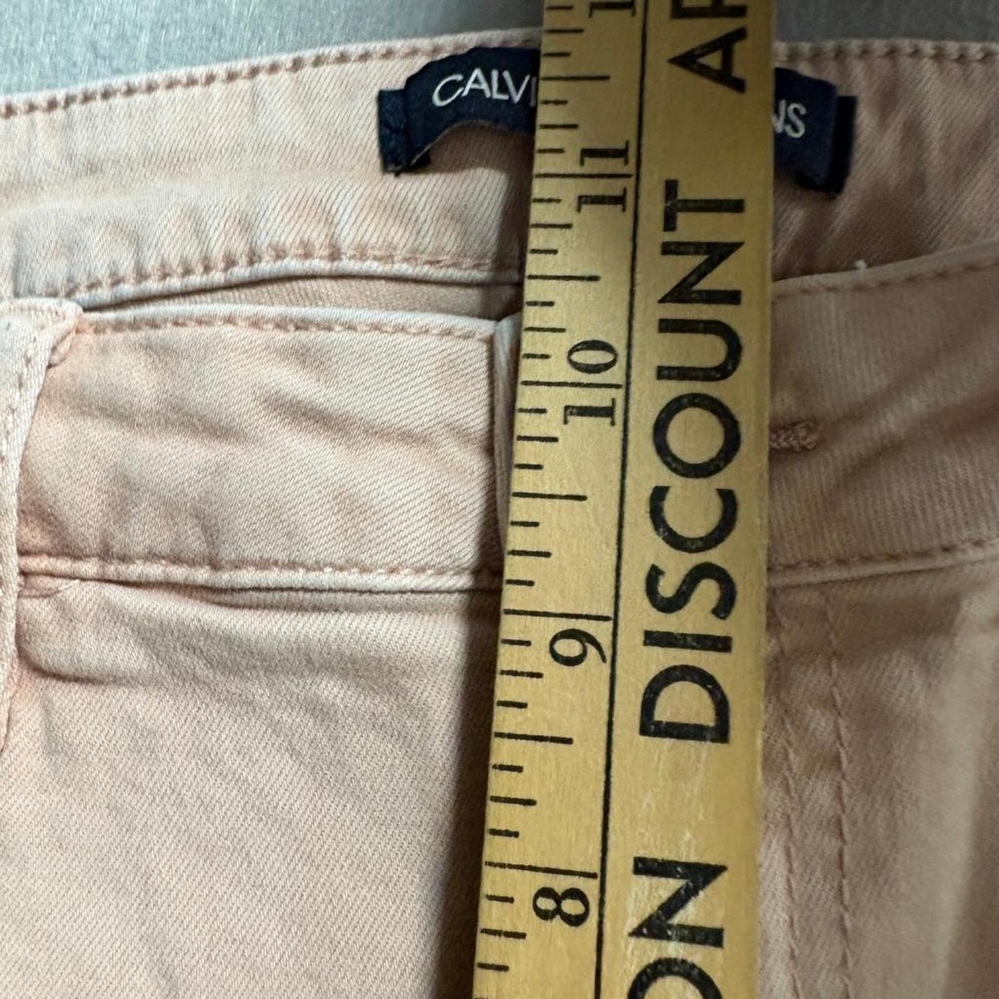 Calvin Klein Jeans Womens 10 Pink Peach Skinny Slim Denim Pants Stretch