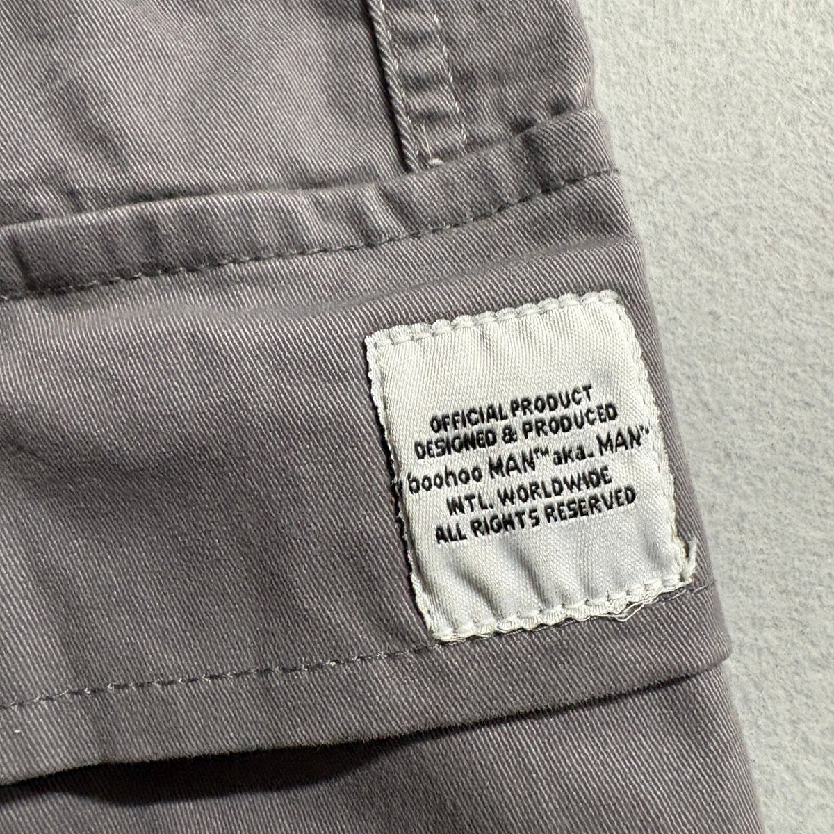 boohooMAN Cargo Pants Mens 32 Gray Cotton Blend Flat Front Casual Utility Pants