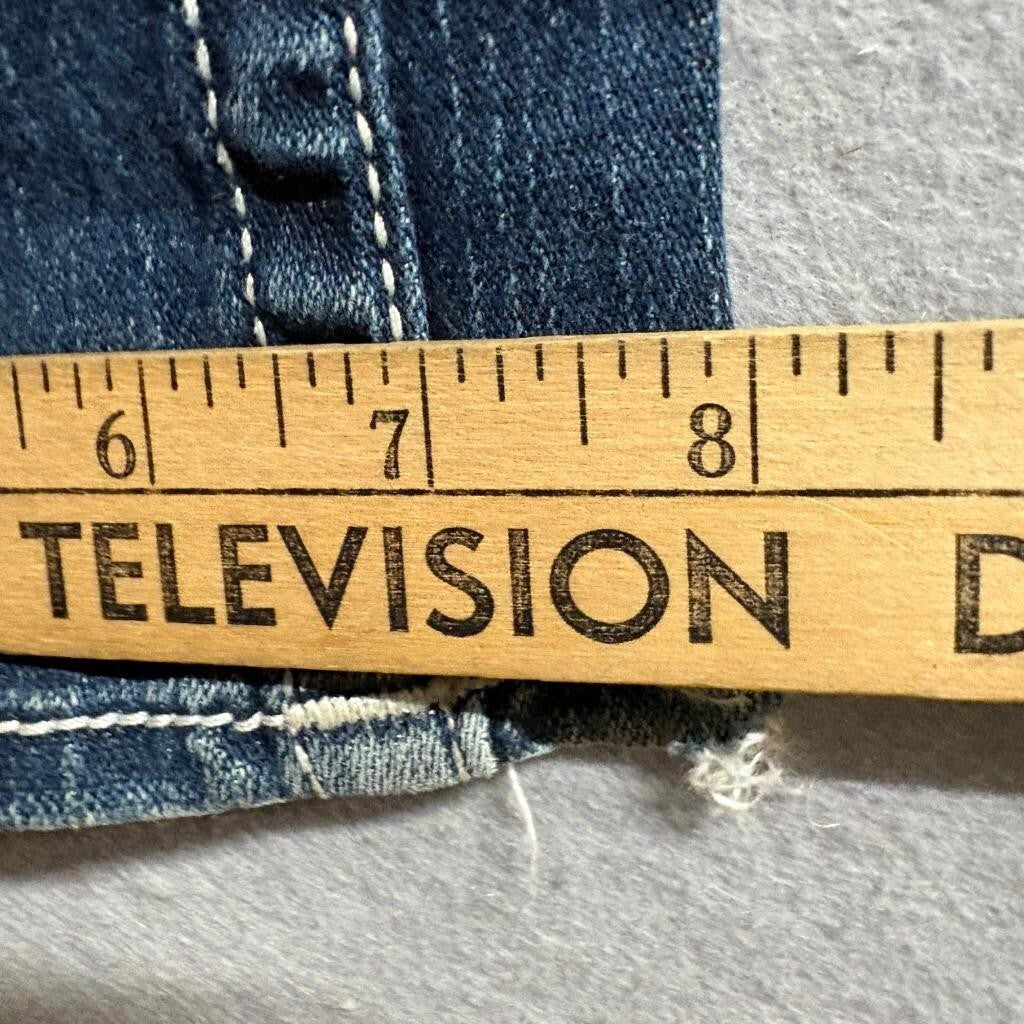 True Religion Johnny Jeans Womens 30 Blue Denim Bootcut Low Rise Thick Stitch