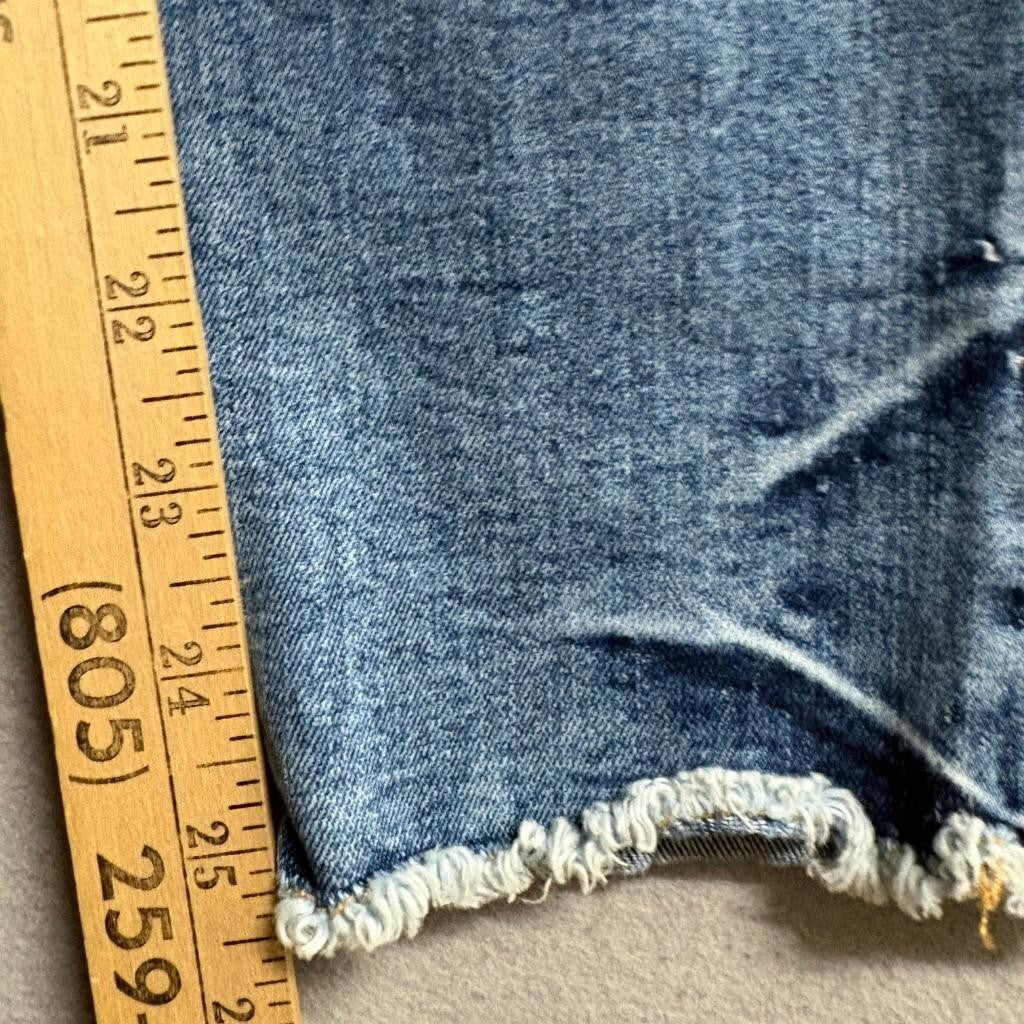 Good American High Rise Skinny Jeans Womens Size 10 30 Blue Denim Raw Hem