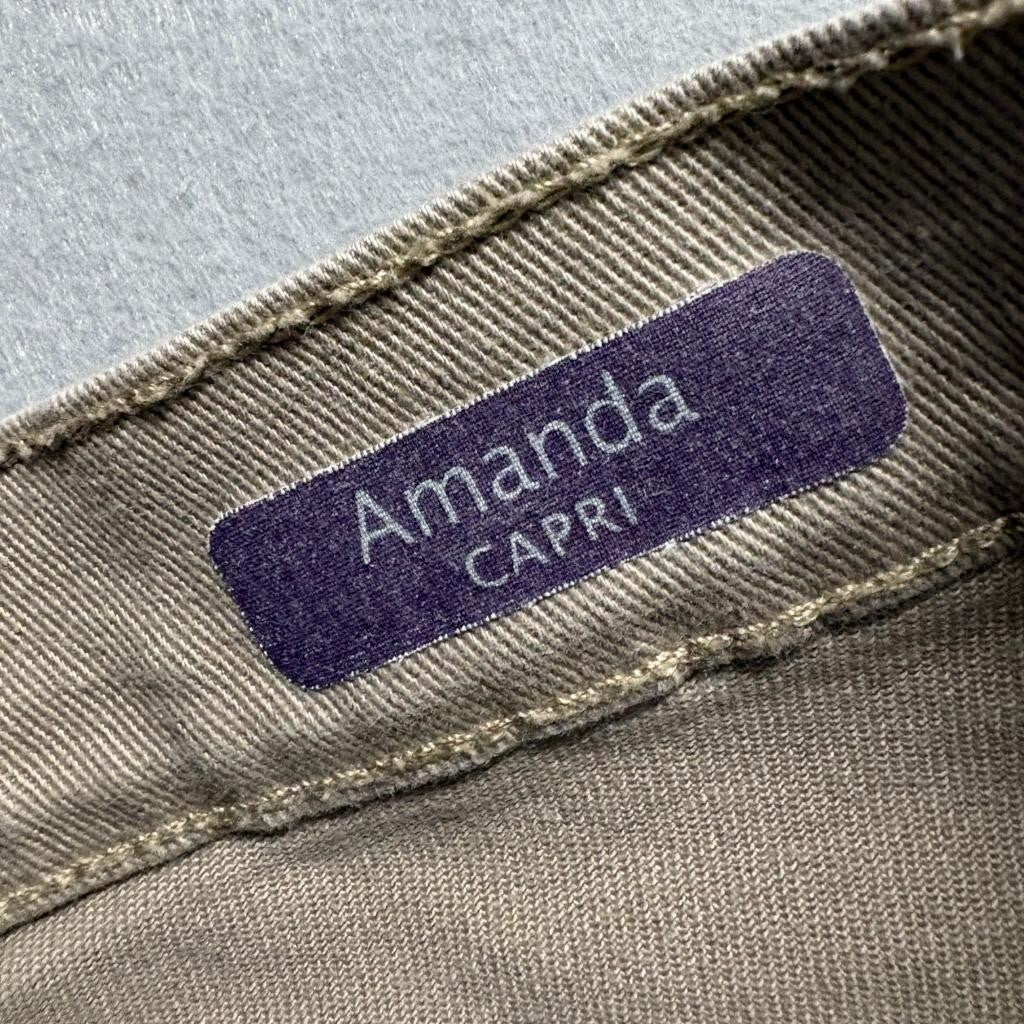 Gloria Vanderbilt Amanda Capri Jeans Womens Size 8 Khaki Brown Stretch Denim