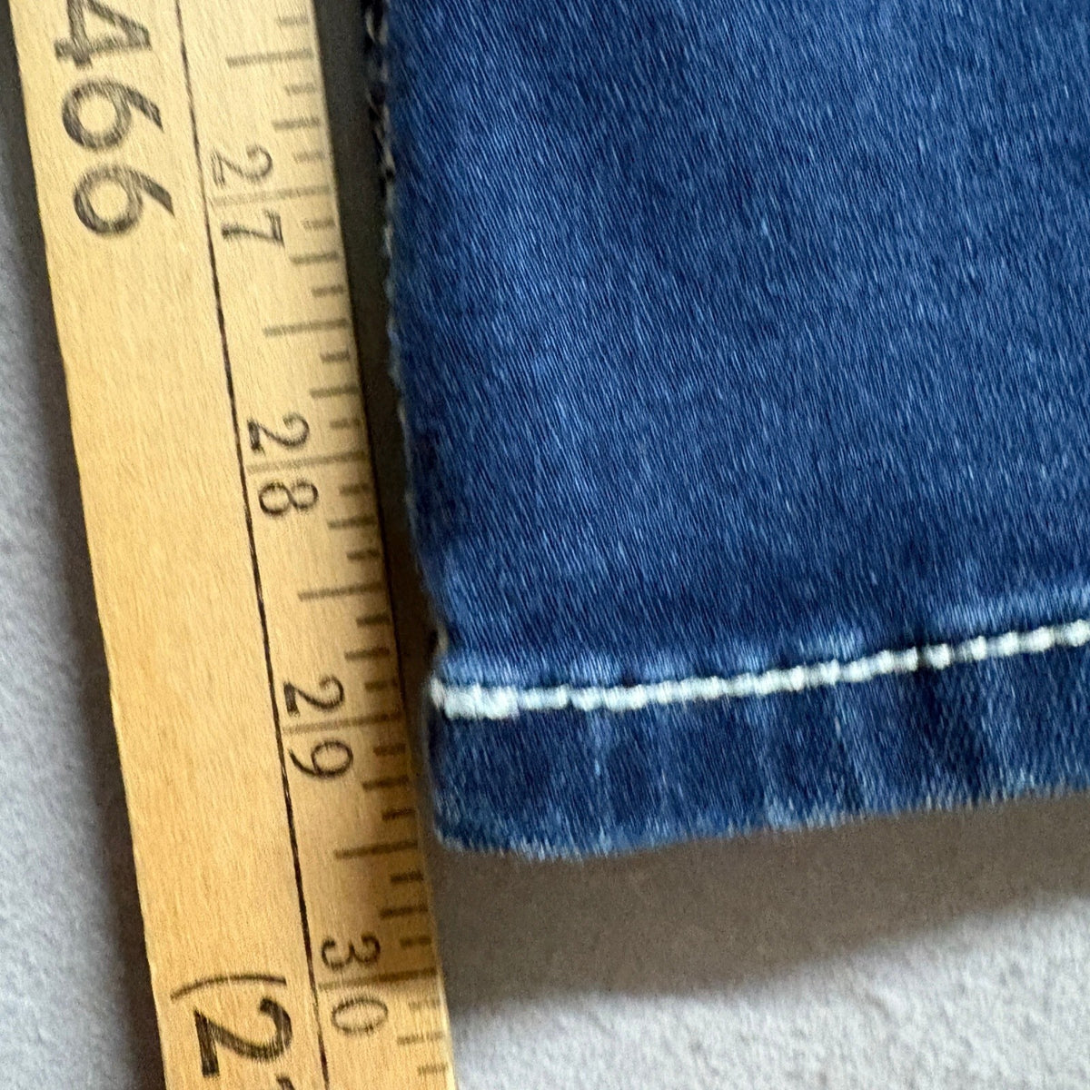 Bamboo Jeans Womens Size 15 Distressed Bootcut Flare Dark Wash Stretch Denim