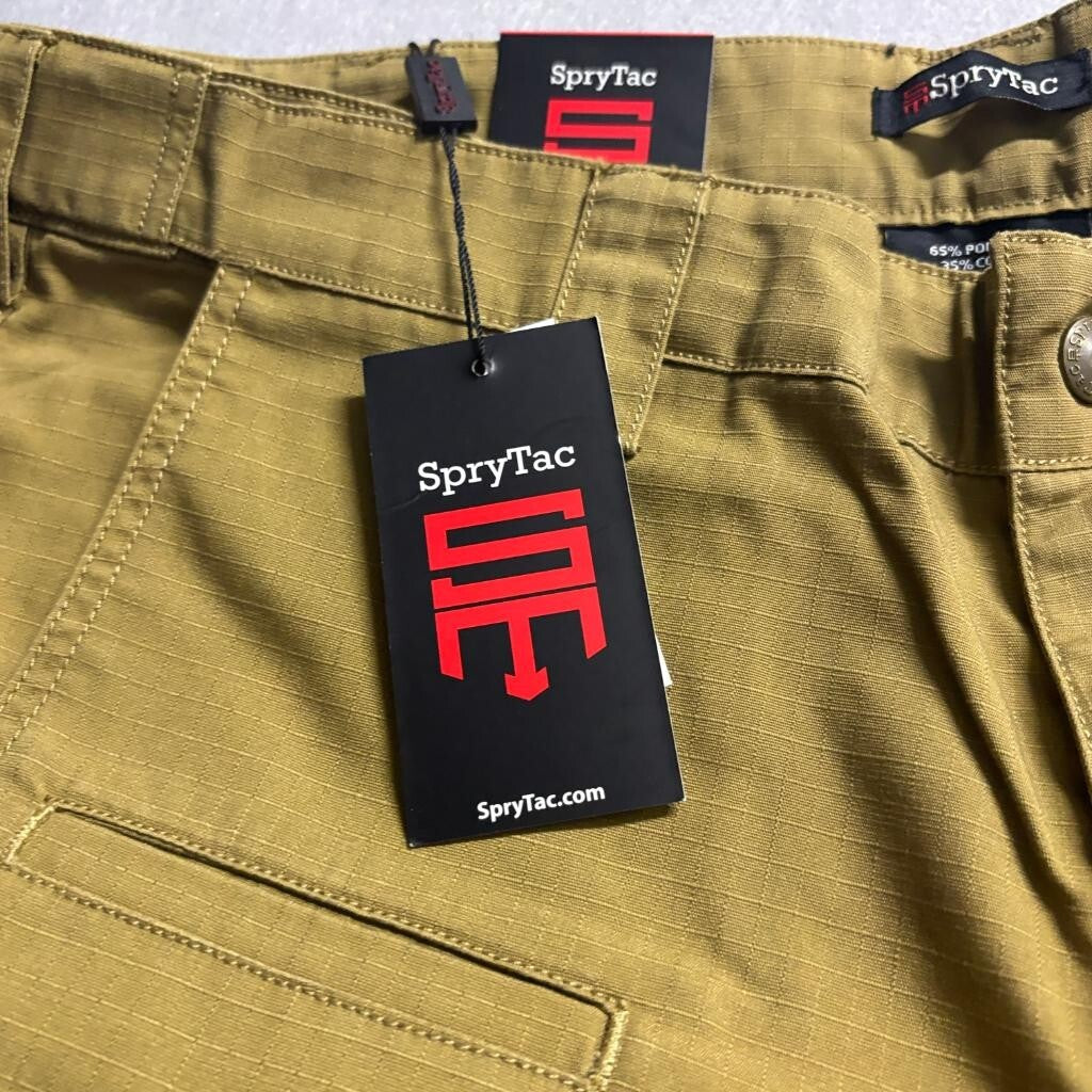 SpryTac Tactical Cargo Pants Mens 38x32 Coyote Brown Ripstop Combat Utility