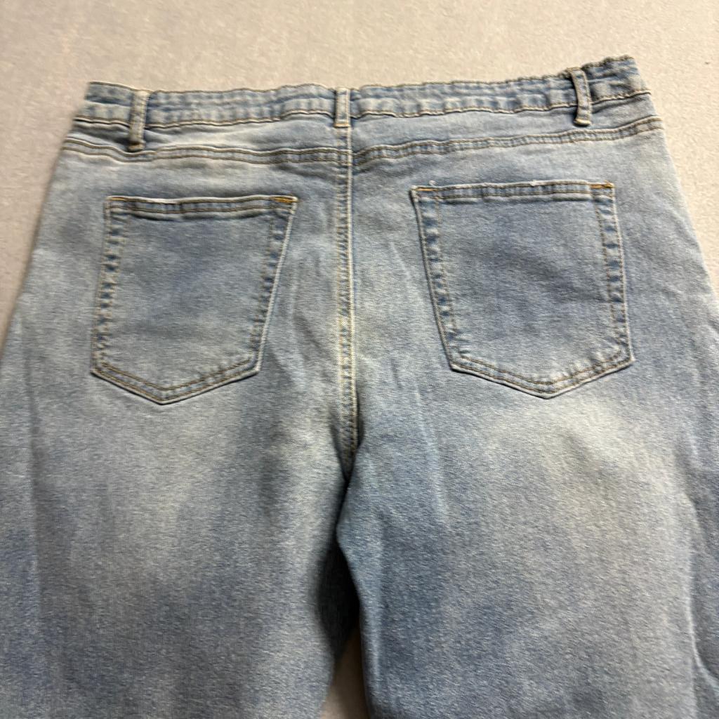 Bongo Skinny Jeans Womens Size 15 Blue Denim Embellished Rhinestone Raw Hem