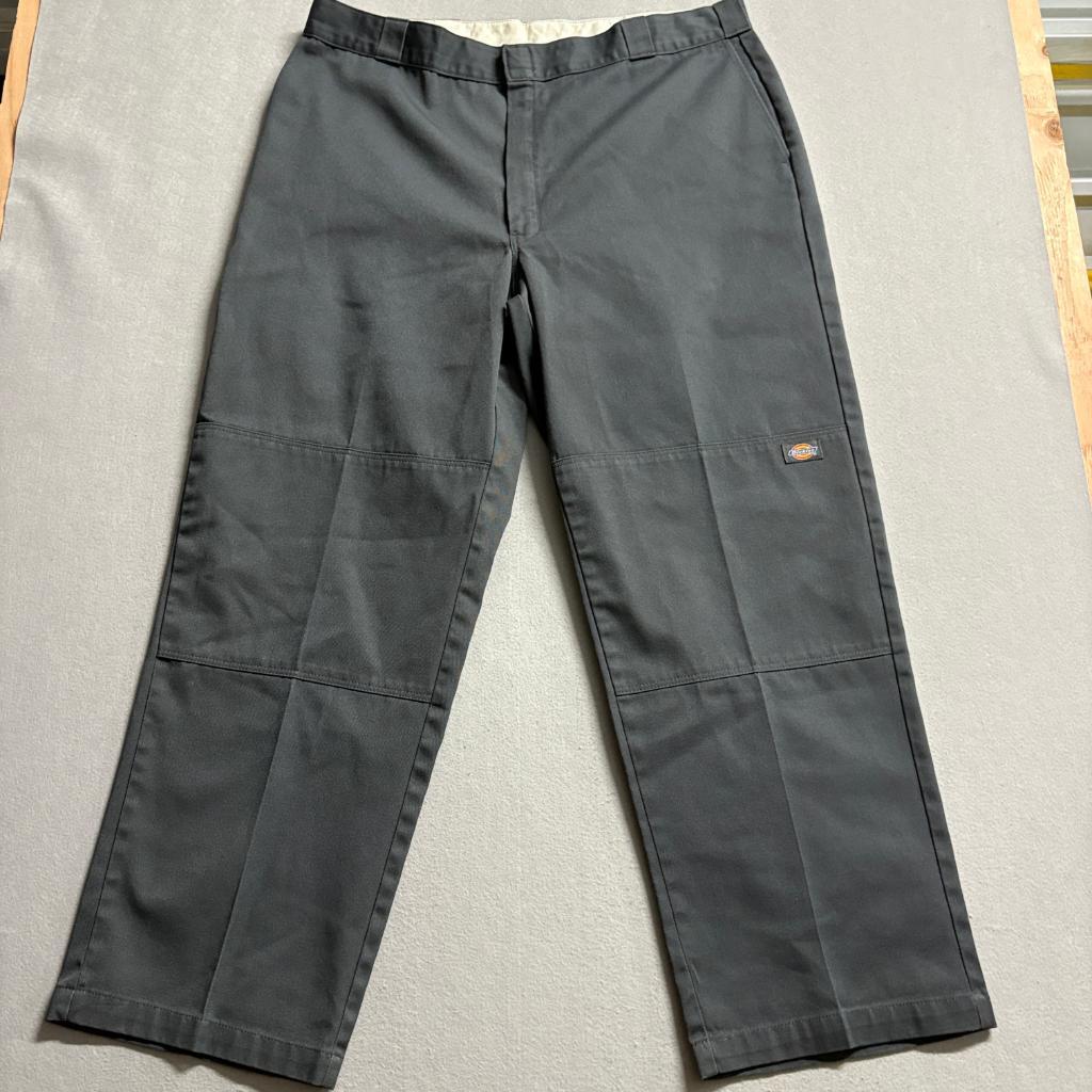 Vintage Dickies 85283 Double Knee Work Pants Mens 42x32 Gray Made in USA