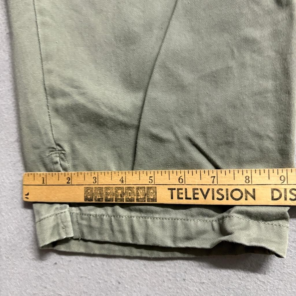 Cherokee Utility Crop Pants Womens Size 12 Green Cotton Cargo Capris Hook Loop