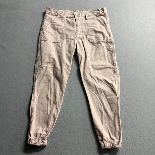 Signature by Levi Strauss Women 10 W30 Everyday Jogger Pants Pink Cotton Utility