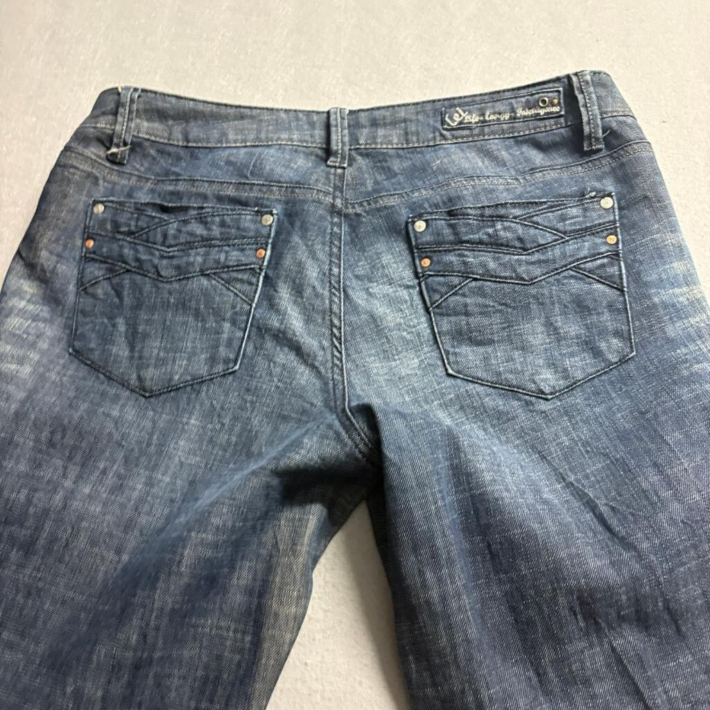 lei Ashley Trouble Skinny Jeans Juniors Size 13 Blue Denim Stretch Low Rise