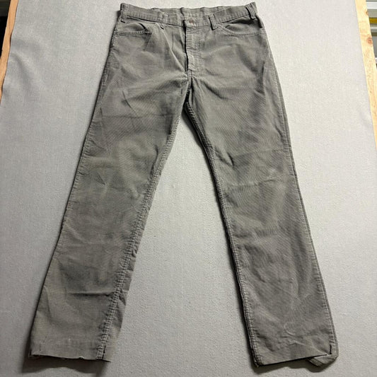 Vintage Levis 519 Corduroy Pants Mens 36x31 Gray White Tab 519-1555 Talor Zipper